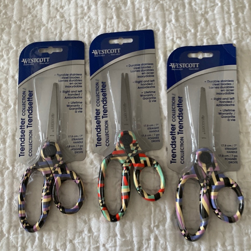 Westcott trendsetter scissors 3 pairs 7”